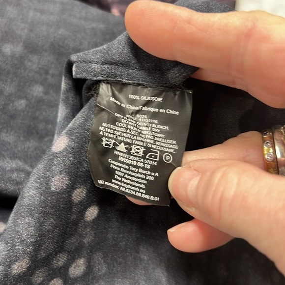 Tory Burch Silk Confetti Print Blouse Size Small - Picture 9 of 9